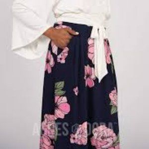 Agnes & Dora Essential Maxi Skirt Peony Print